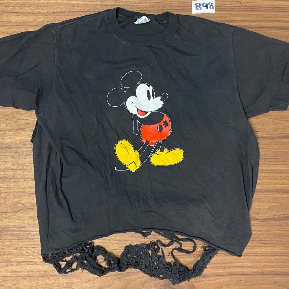 Vintage Mickey tee oversized pulled distress